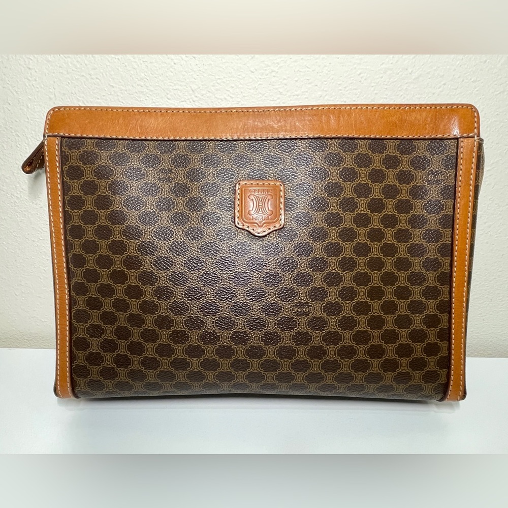 CELINE VINTAGE CLUTCH POUCH MACADAM